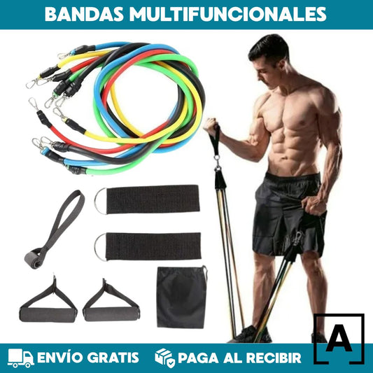 DominaFit® Kit de Bandas Elasticas Tubulares