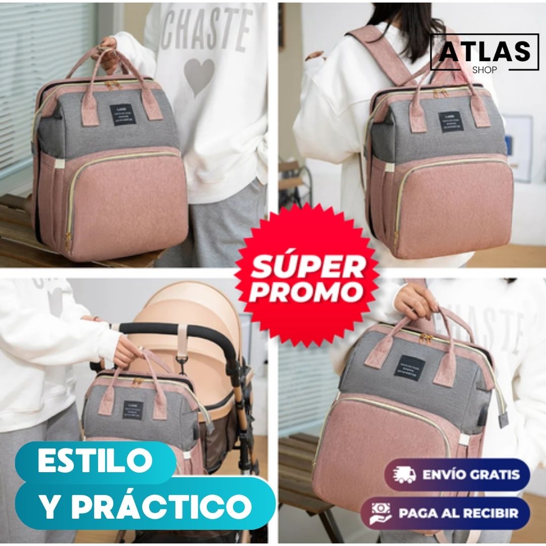 BabyBag® Pañalera Multifunción transformable en Cuna