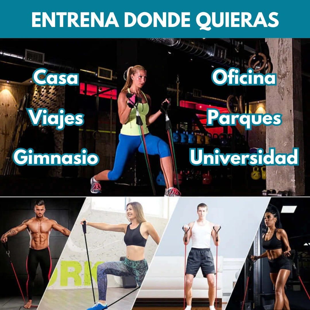 DominaFit® Kit de Bandas Elasticas Tubulares